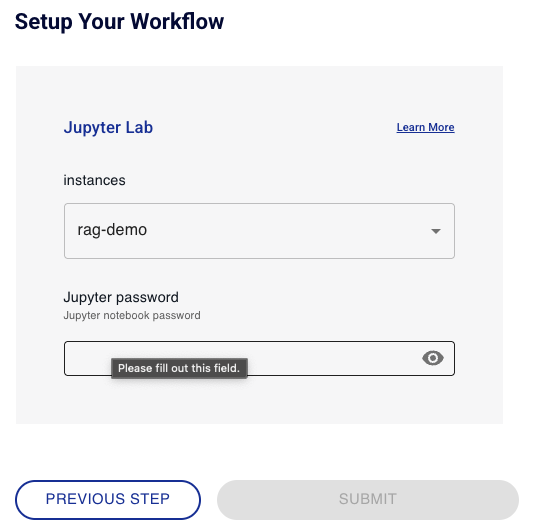 Jupyter Notebooks setup screen