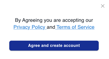 Terms of Service dialog