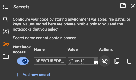 Adding a secret on Google Colab