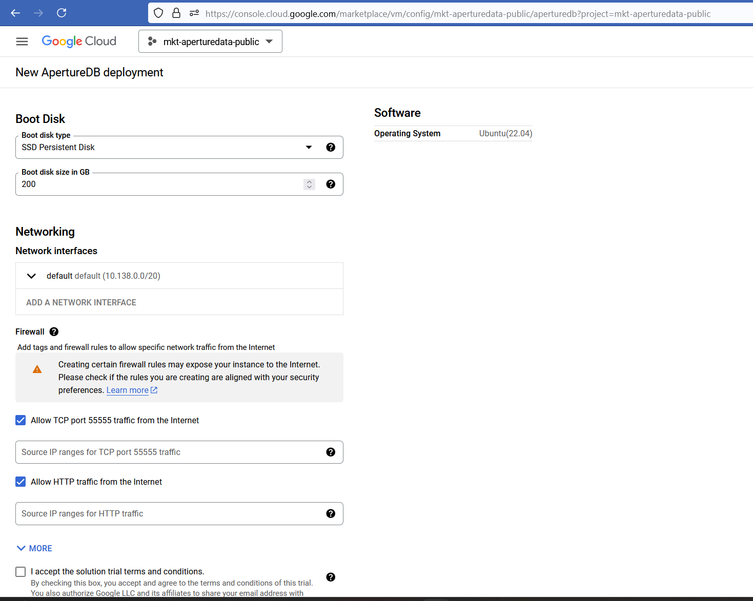 Configure and deploy ApertureDB in GCP